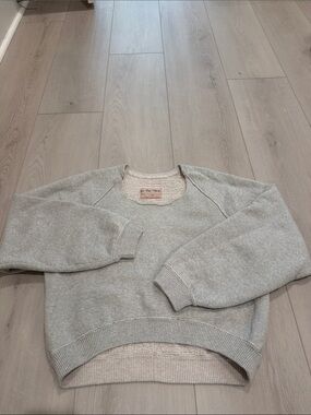 We The Free Heather Gray Scoop Neck Sweatshirt SZ XS